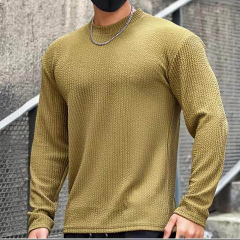 Lars Men’s Shirt – Long Sleeve Waffle Knit Top