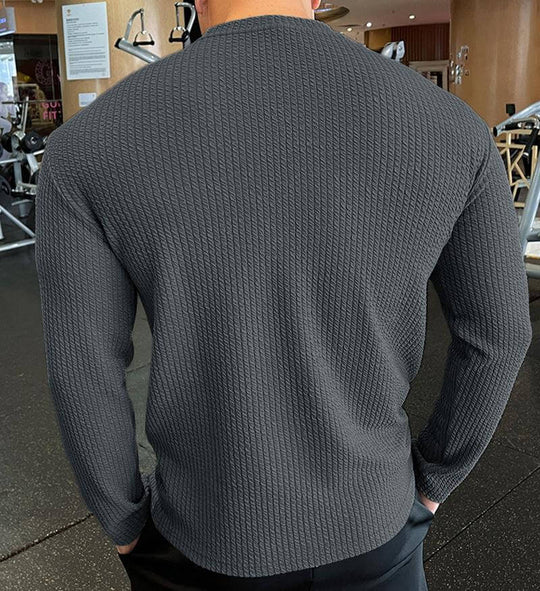 Lars Men’s Shirt – Long Sleeve Waffle Knit Top