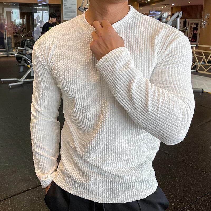 Lars Men’s Shirt – Long Sleeve Waffle Knit Top