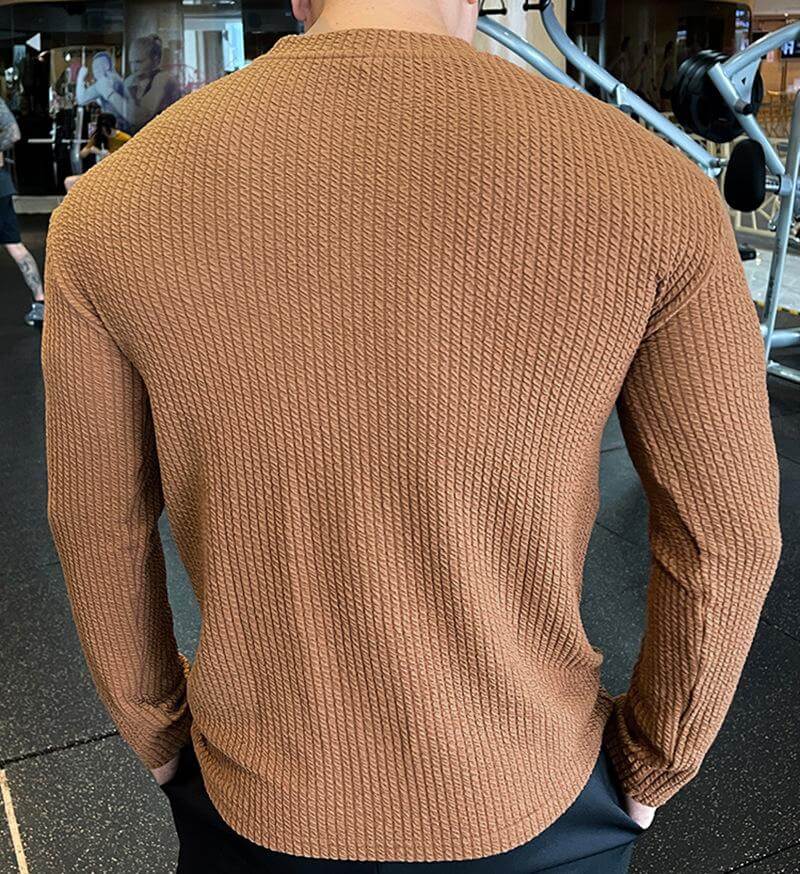 Lars Men’s Shirt – Long Sleeve Waffle Knit Top