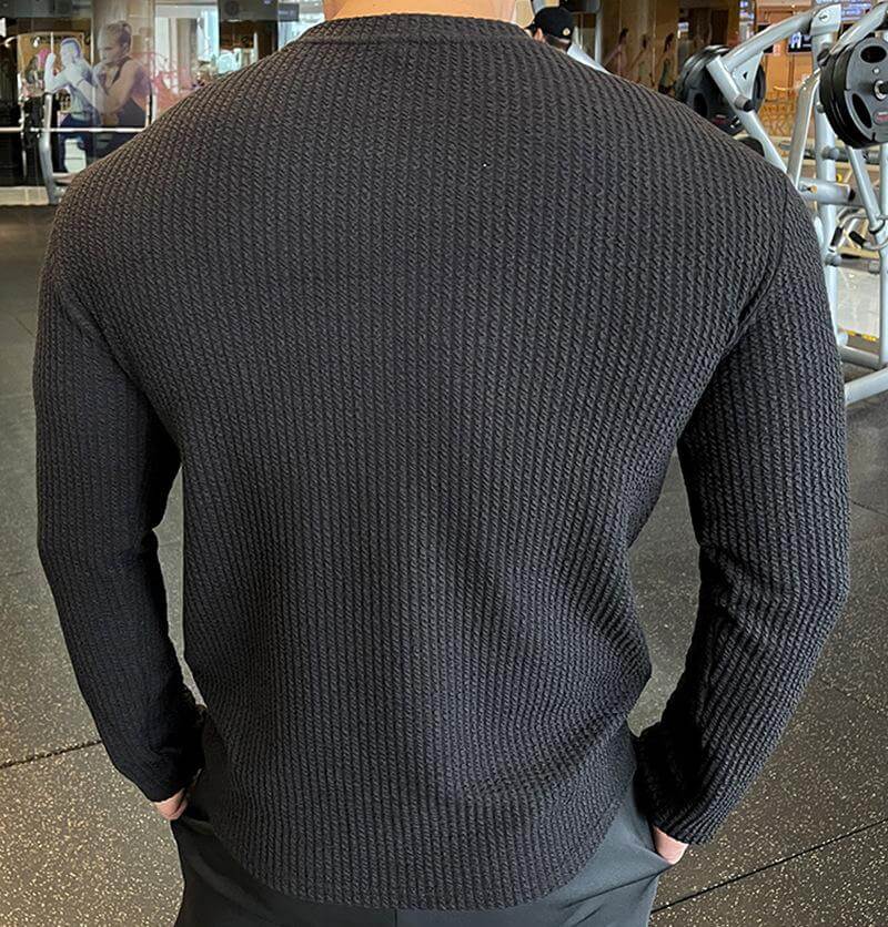 Lars Men’s Shirt – Long Sleeve Waffle Knit Top