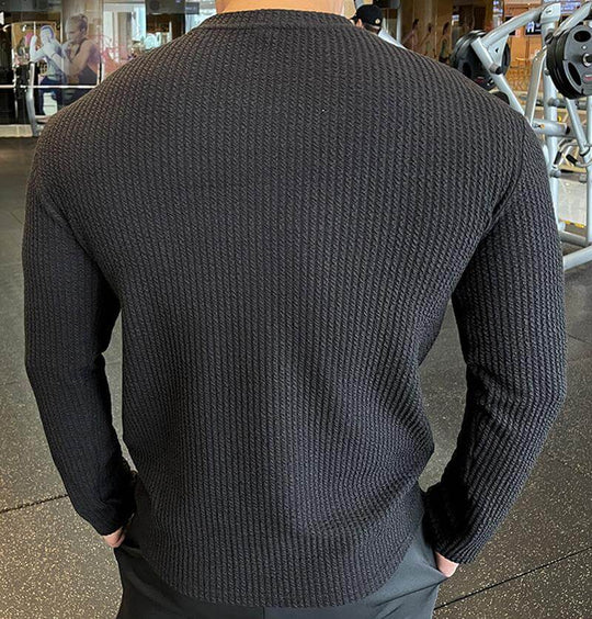 Lars Men’s Shirt – Long Sleeve Waffle Knit Top