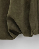 Women’s Suede Bomber Jacket – Classic Oversized Fit