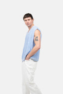 Barclay & Bloom - Men's Cable Knitted Tank Top Light Blue