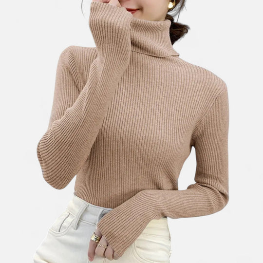 Barclay & Bloom | Women’s Ribbed Turtleneck – Long Sleeve Slim Fit Top