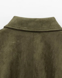 Women’s Suede Bomber Jacket – Classic Oversized Fit