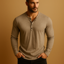 Dylan Men’s Henley Shirt – Long Sleeve Cotton Casual Top