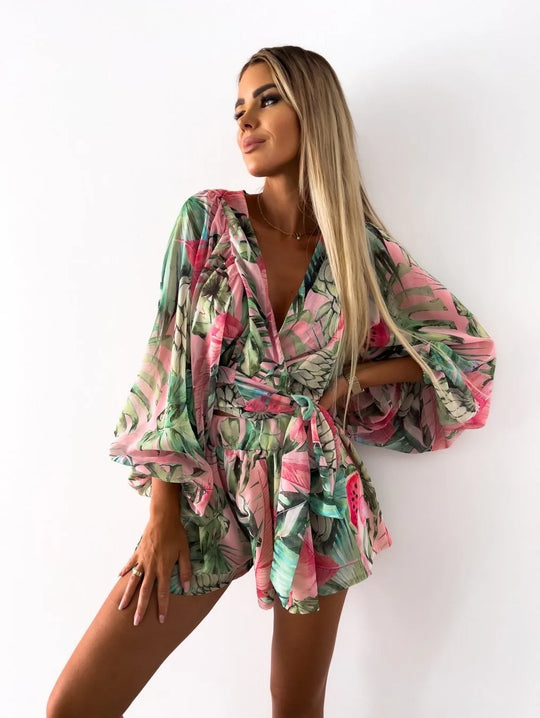Inaya – Boho Summer Set with V Neck and Relaxed Fit