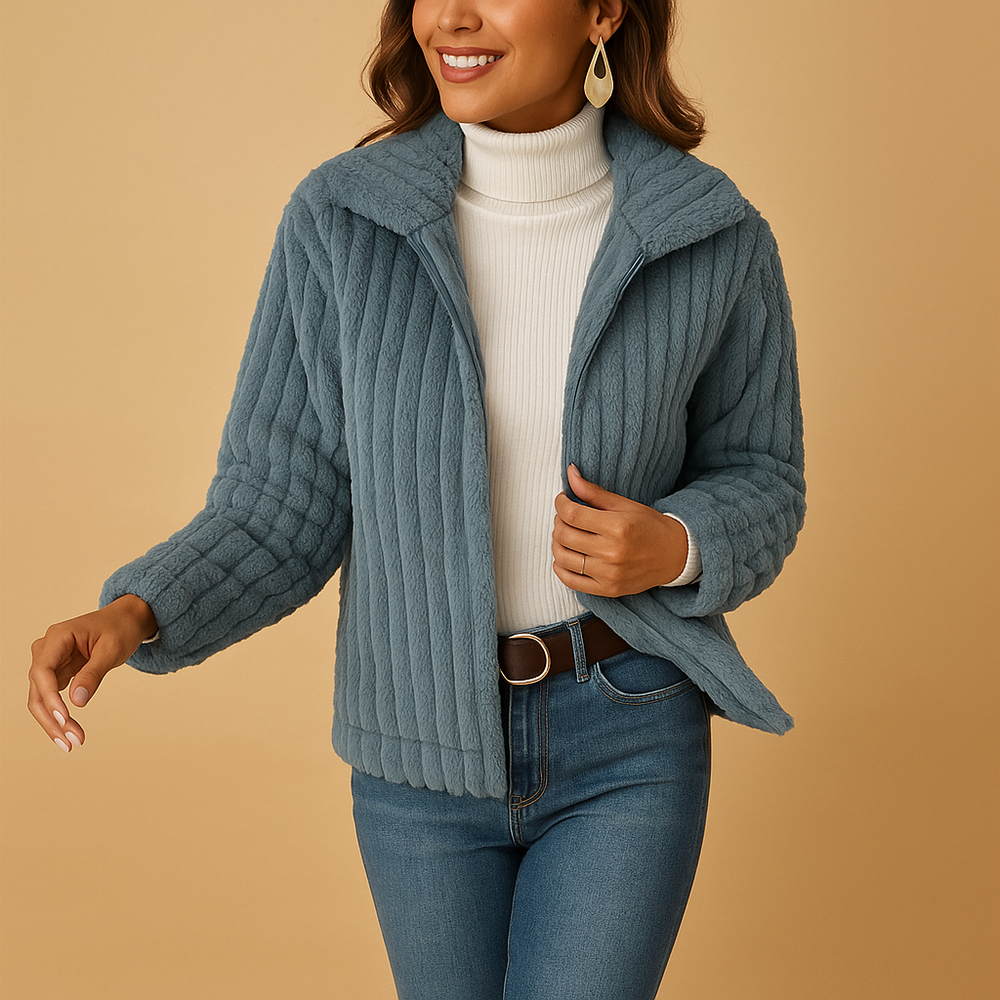 Mira Women’s Fleece Vest – Long Sleeve Zip Front