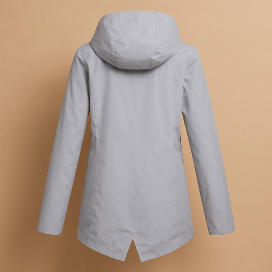 Clara - Women's Long Water-Repellent Raincoat with Hood