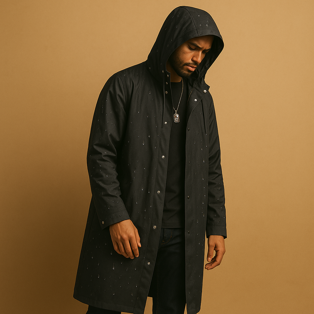 Barclay & Bloom | Heren Regenjas – Lange Waterdichte Jas met Capuchon