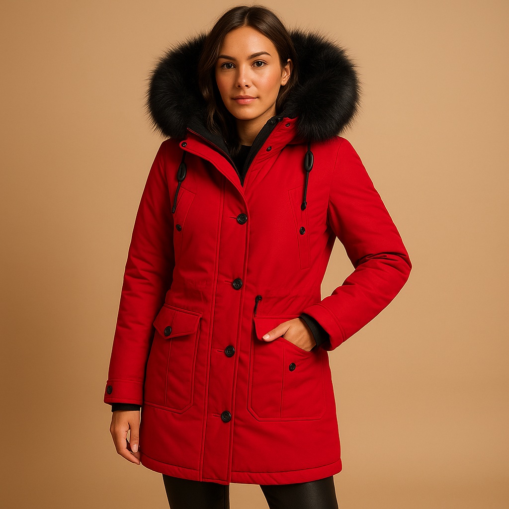 Naomi Women’s Parka – Long Sleeve Hooded Winter Coat with Faux Fur