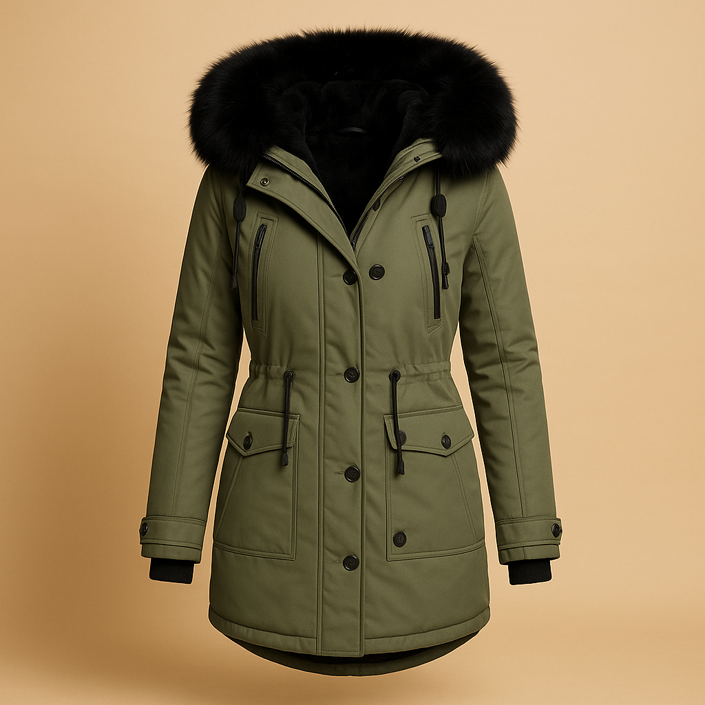 Naomi Women’s Parka – Long Sleeve Hooded Winter Coat with Faux Fur