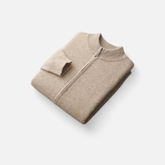 Barclay & Bloom | Men’s Zip Cardigan – Lightweight Wool Blend Knit Jacket