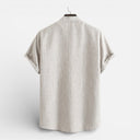 Men’s Linen Cotton Blend Shirt and Shorts Set Lightweight Summer Outfit