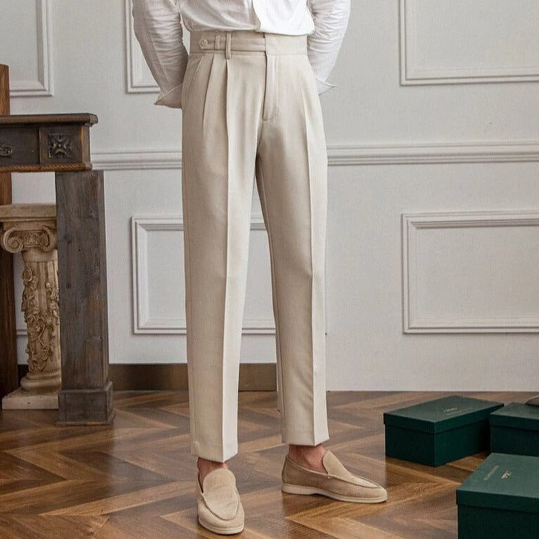 Leonardo – High Waist Pleated Trousers for Men