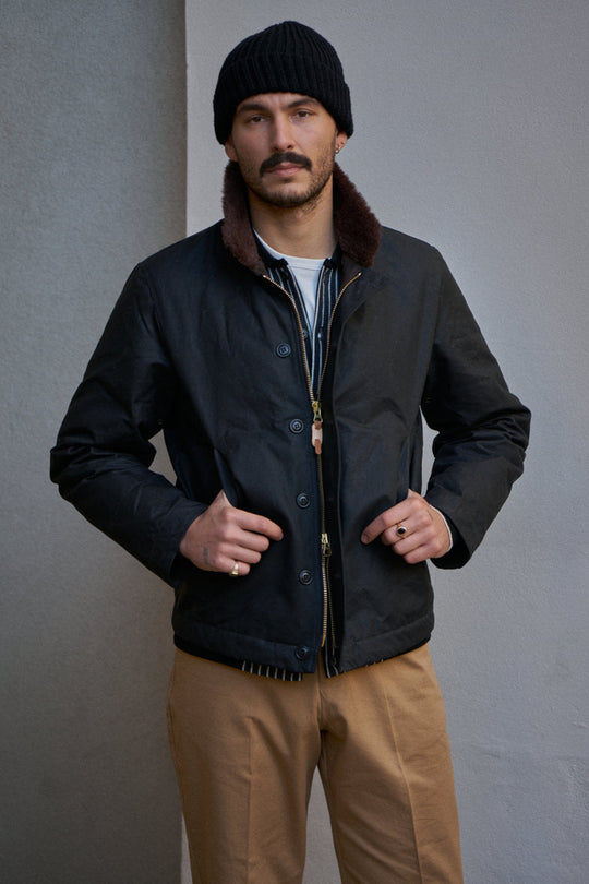 Kay Men’s Quilted Jacket – Fleece Collar Winter Casual Coat
