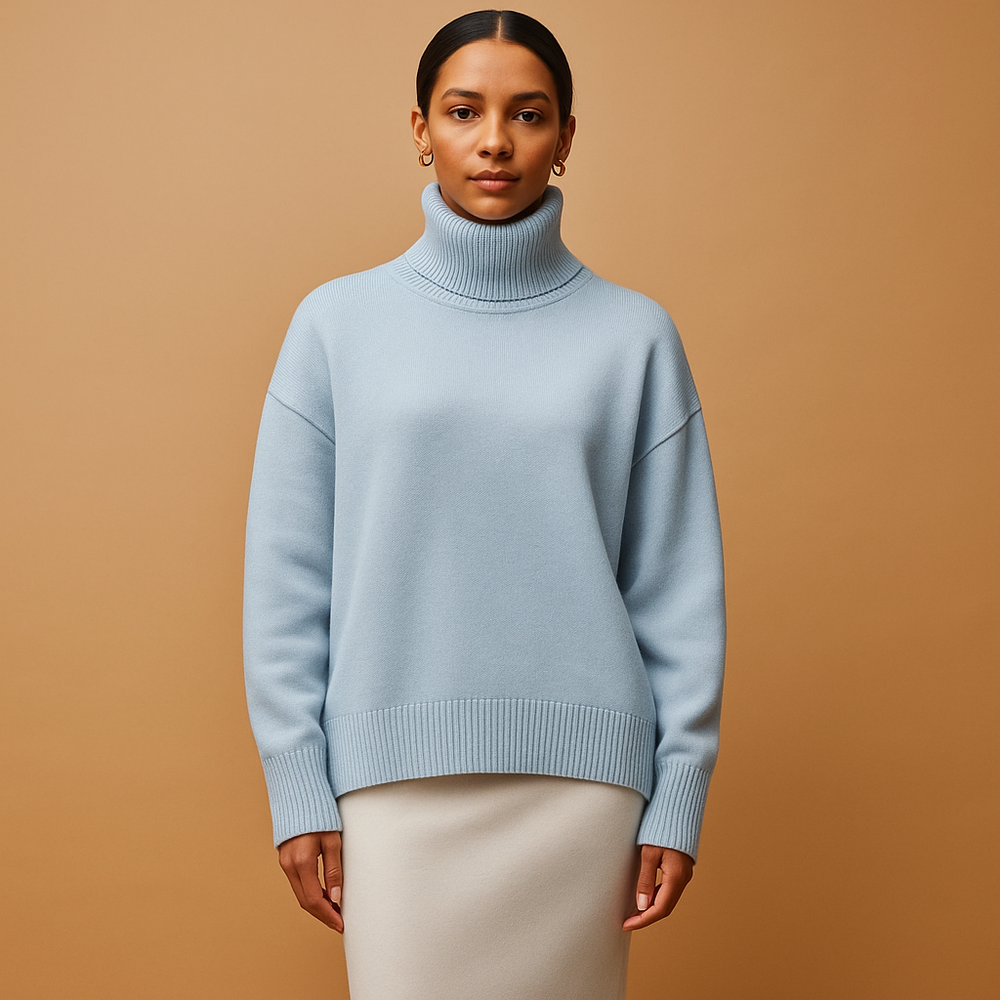 Barclay & Bloom | Women’s Knit Sweater – Short Sleeve Turtleneck Pullover