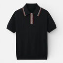 Men’s Ribbed Polo Shirt Lightweight Cotton Summer Classic Fit