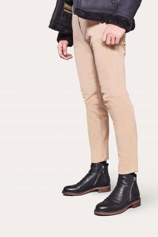 Men’s Boots – Leather Ankle Boots with Side Zipper
