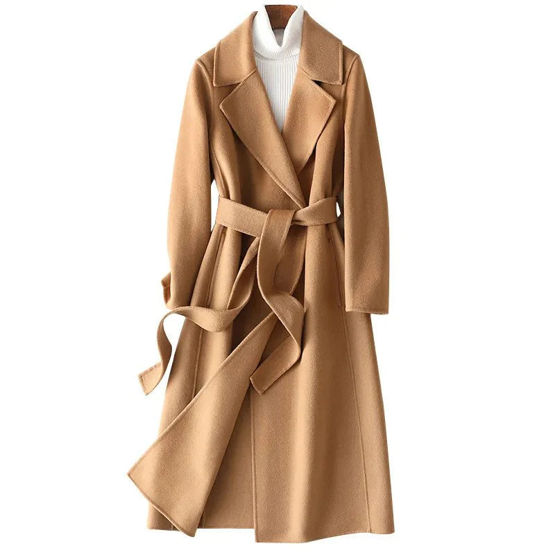 Barclay & Bloom | Women’s Wool Blend Long Coat – Belted Winter Trench Overcoat