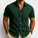 Men’s Short Sleeve Shirt Linen Cotton Comfort Classic Fit