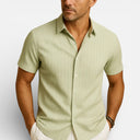 Men’s Short Sleeve Shirt Linen Cotton Comfort Classic Fit