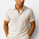 Men’s Short Sleeve Shirt Linen Cotton Comfort Classic Fit