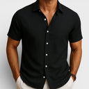 Men’s Short Sleeve Shirt Linen Cotton Comfort Classic Fit