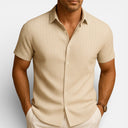 Men’s Short Sleeve Shirt Linen Cotton Comfort Classic Fit