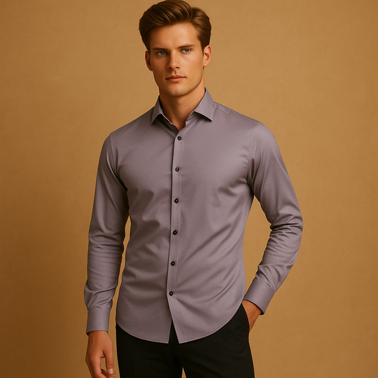 Oliver Men’s Dress Shirt – Long Sleeve Slim Fit Formal Shirt