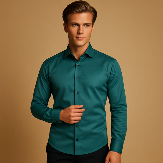 Oliver Men’s Dress Shirt – Long Sleeve Slim Fit Formal Shirt