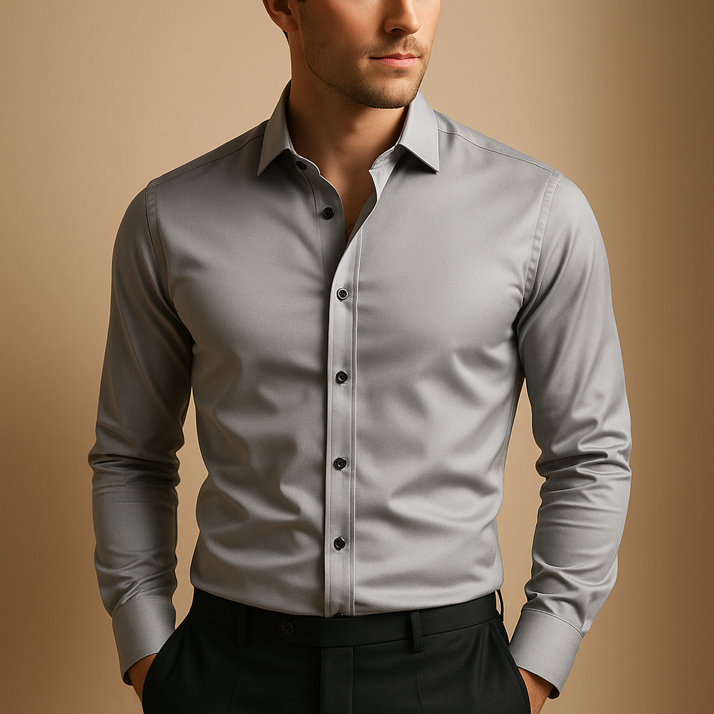 Oliver Men’s Dress Shirt – Long Sleeve Slim Fit Formal Shirt