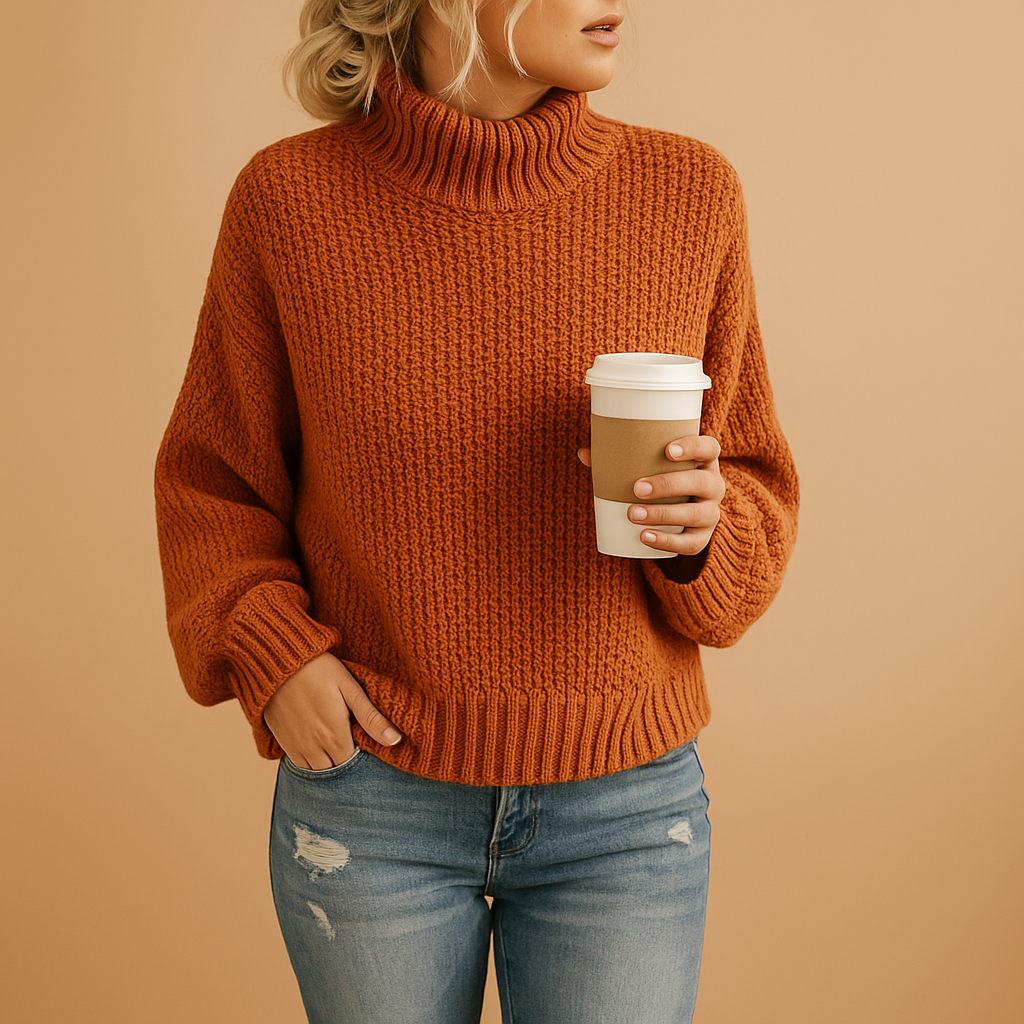 Noor Women’s Knit Sweater – Long Sleeve Turtleneck Pullover