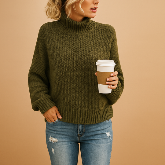 Noor Women’s Knit Sweater – Long Sleeve Turtleneck Pullover