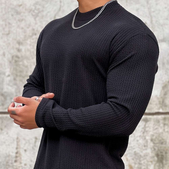 Milan Men’s Jumper – Long Sleeve Textured Crewneck