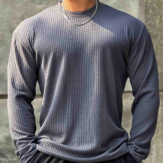 Milan Men’s Jumper – Long Sleeve Textured Crewneck