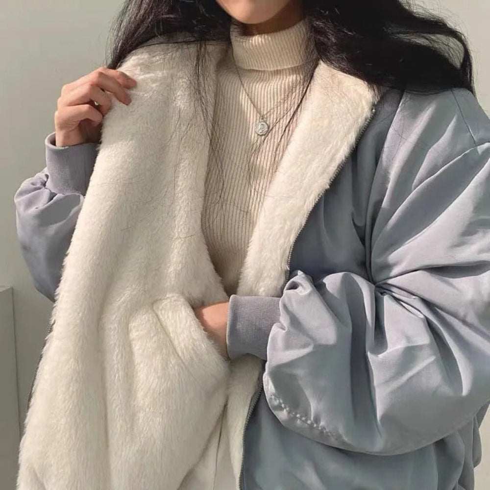 Yana Women’s Oversized Bomber Jacket – Winter Coat