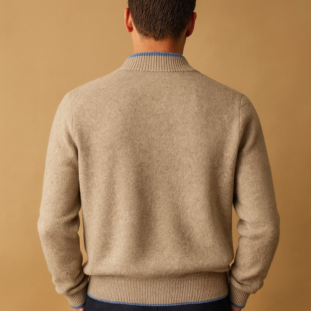 Barclay & Bloom | Men’s Zip Cardigan – Wool Blend Knit Jacket