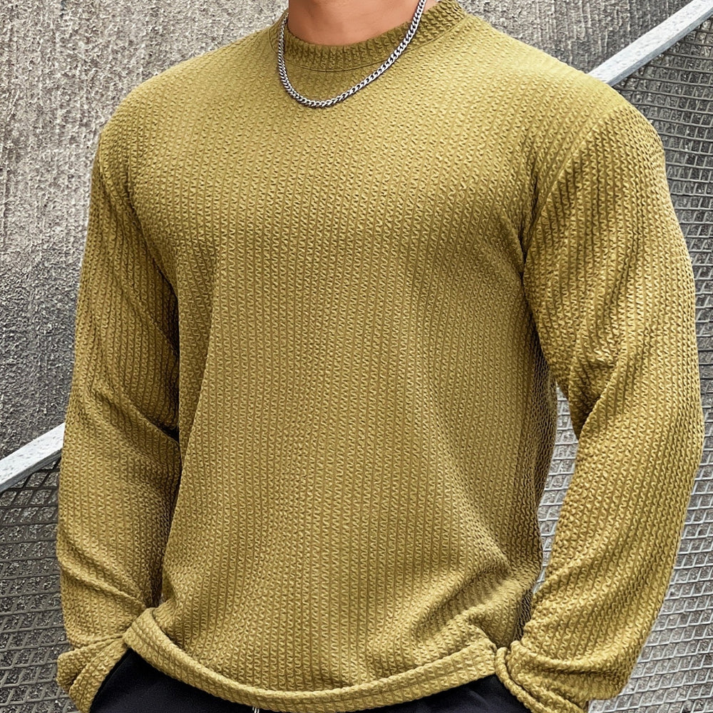 Milan Men’s Jumper – Long Sleeve Textured Crewneck