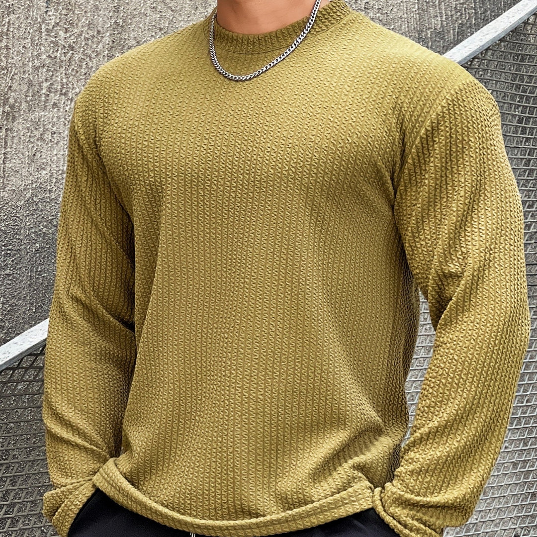 Milan Men’s Jumper – Long Sleeve Textured Crewneck