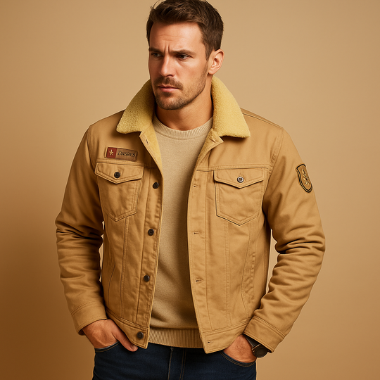 Graham Men’s Sherpa Jacket – Fleece Lined Military Style Coat