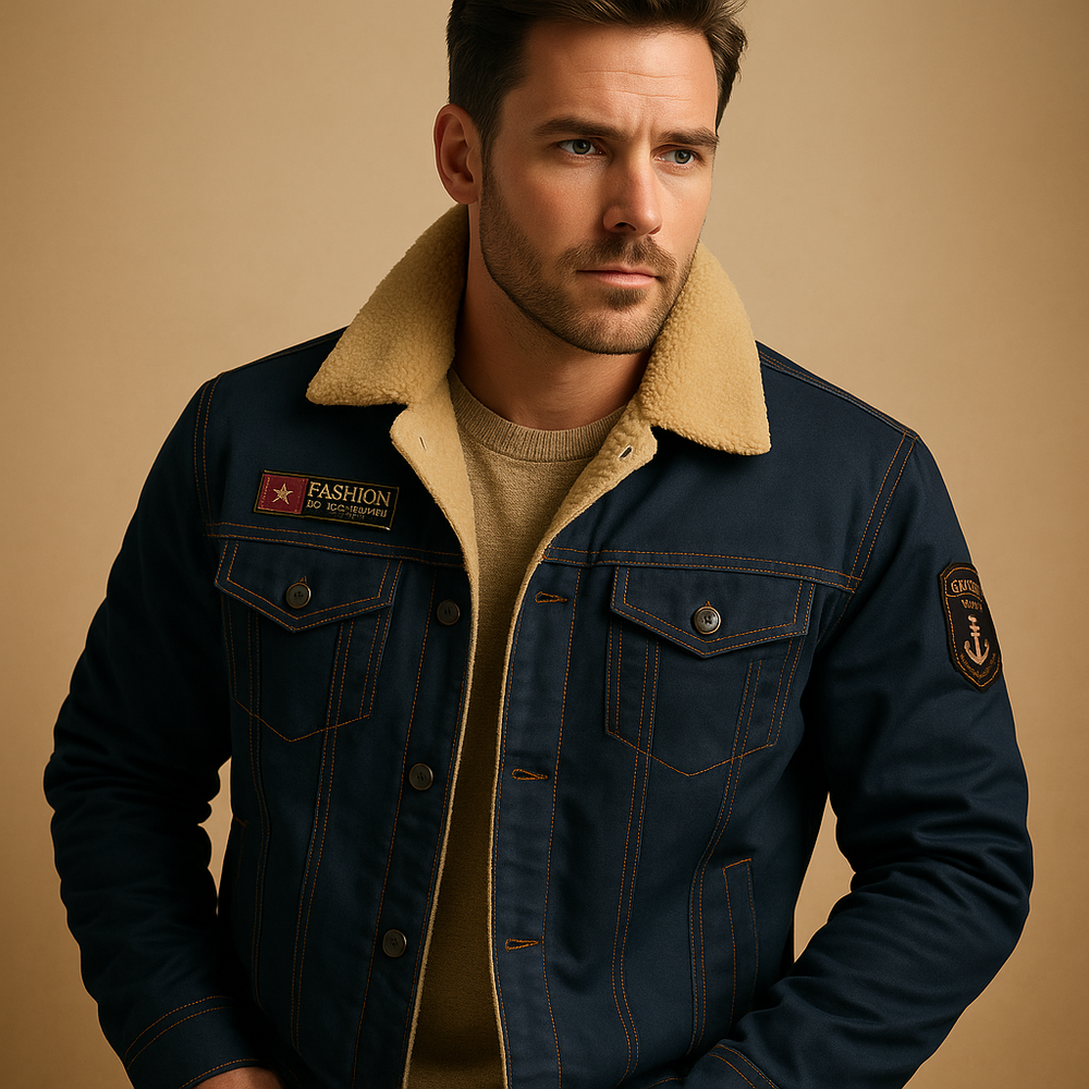 Graham Men’s Sherpa Jacket – Fleece Lined Military Style Coat