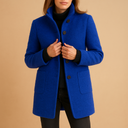 Barclay & Bloom | Women’s Wool Blend Coat – Single Breasted Mid-Length Jacket