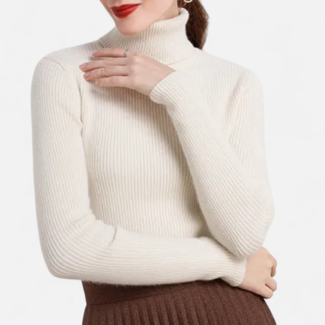 Barclay & Bloom | Women’s Ribbed Turtleneck – Long Sleeve Slim Fit Top