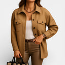 Romy Women’s Overshirt Jacket – Long Sleeve Button Front Shacket