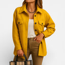 Romy Women’s Overshirt Jacket – Long Sleeve Button Front Shacket