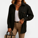 Romy Women’s Overshirt Jacket – Long Sleeve Button Front Shacket