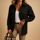Romy Women’s Overshirt Jacket – Long Sleeve Button Front Shacket