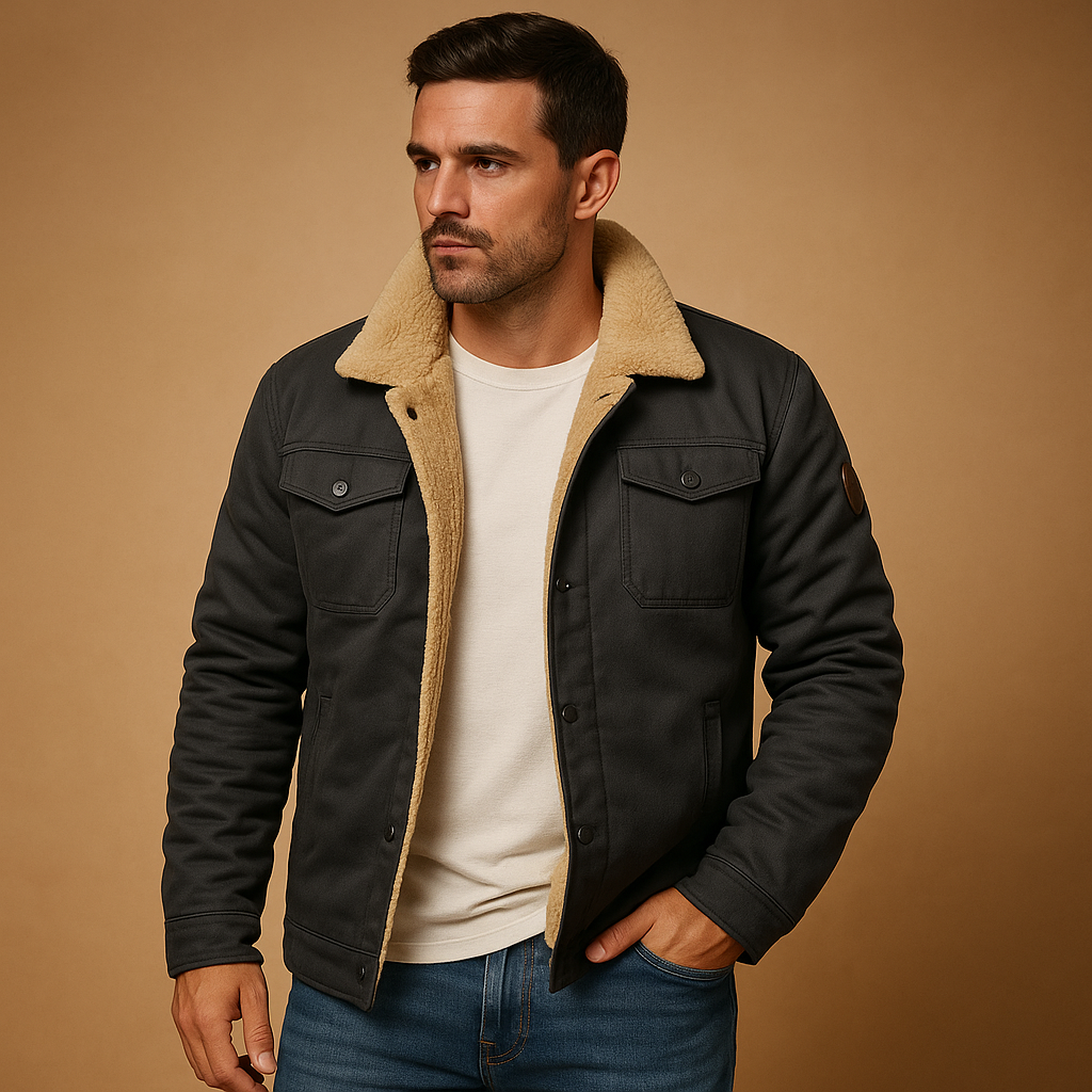 Tristan heren Sherpa jas – fleece gevoerde winter denim stijl jas